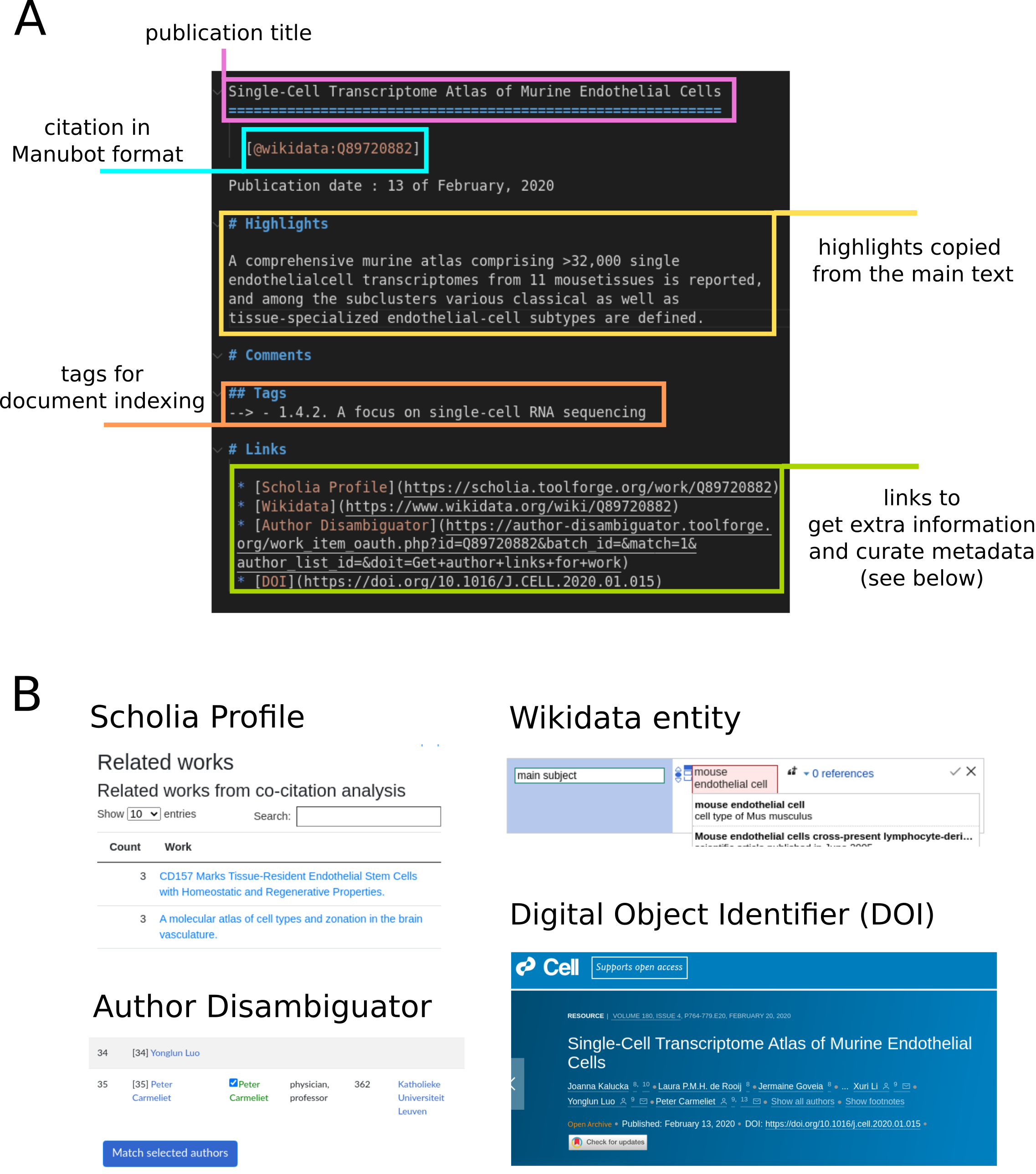 Figure 8: Wikidata Bib’s platform for note taking